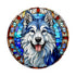 Alaskan Malamute Circular Glass Suncatcher Worktop Saver